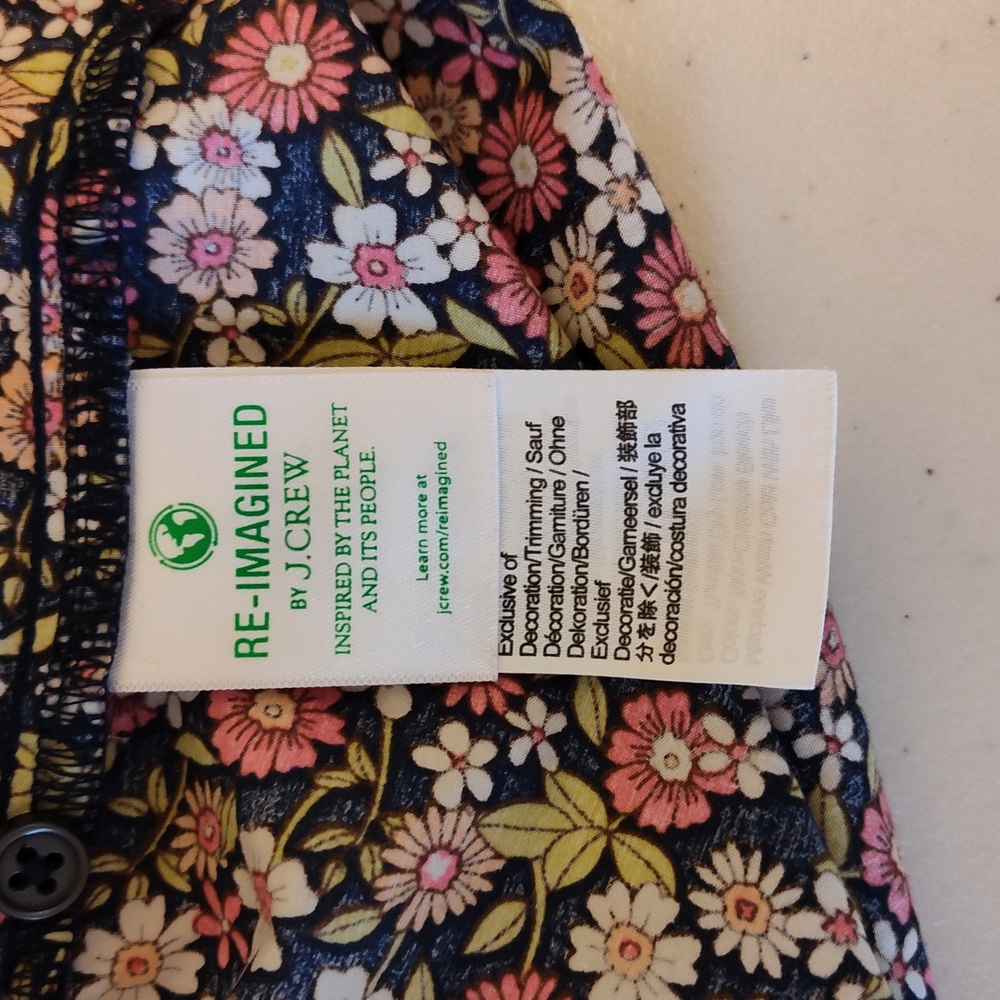J Crew smocked puff-sleeve cotton poplin top in meadow floral size medium - Picture 5 of 7